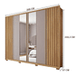 Guarda-Roupa Casal Com Espelho 6 Portas 4 Gavetas Apollo 2.7 Caemmun - Buriti/Fendi