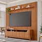 Rack com Painel 2.3 Ripado para TV 75 Polegadas 100% MDF Permóbili Moema Cinamomo