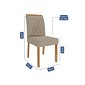 Sala de Jantar Mesa Helena com 8 Cadeiras Juliana  100% MDF 210X100 Retangular Cinamomo/Off White - Cimol