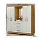Guarda-Roupa Solteiro 4 Portas Capelinha com Espelho Ilhéus MX Móveis Marrocos com Off White Guarda-Roupa Solteiro 4 Portas Capelinha com Espelho Ilhéus MX Móveis Marrocos com Off White