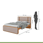 Cama Casal em MDF/MDP Lopas Leder Amendoa Clean/Bege Cama Casal em MDF/MDP Lopas Leder Amendoa Clean/Bege