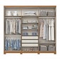 Guarda-roupa 6 Portas 3 Gavetas Henn New Jade 249cm - Cinamomo/Off White