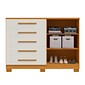 Cômoda Bella 100% MDF 5 Gavetas com Sapateira ACP - Cinamomo/Off White