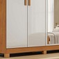 Guarda-Roupa Casal Com Espelho Em MDF 6 Portas Bianchi Nina Naturall/Off White Guarda-Roupa Casal Com Espelho Em MDF 6 Portas Bianchi Nina Naturall/Off White