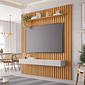 Painel Ripado para TV 65 Polegadas em MDF Permóbili Maragogi 185cm Nature/Off White Painel Ripado para TV 65 Polegadas em MDF Permóbili Maragogi 185cm Nature/Off White