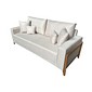 Sofá Living Mensdoza 2.00m Linho Molas Bonel Assento 10cm - Bege Sofá Living Mensdoza 2.00m Linho Molas Bonel Assento 10cm - Bege