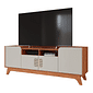 Rack para Sala TV até 65 Polegadas Paris em MDF Cinamomo/Off White - Permobili  Rack para Sala TV até 65 Polegadas Paris em MDF Cinamomo/Off White - Permobili