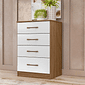 Cômoda para Quarto Com 4 Gavetas Moval MS913  Naturale/Branco Cômoda para Quarto Com 4 Gavetas Moval MS913  Naturale/Branco