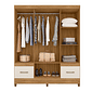 Guarda Roupa Solteiro MS912, 6 Portas Freijo/Off White - Moval