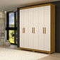 Guarda-Roupa Casal Em MDF 6 Portas ACP Móveis Lana Cinamomo/Off White Guarda-Roupa Casal Em MDF 6 Portas ACP Móveis Lana Cinamomo/Off White