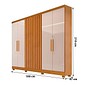 Guarda-roupa 6 Portas 2 Gavetas Bianchi 100% MDF Cabo Frio 180cm - Nature/Off White
