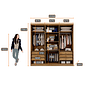Guarda Roupa Casal 6 Portas 6 Gavetas 100% MDF Vertice Cumaru/Fendi - Novo Horizonte Guarda Roupa Casal 6 Portas 6 Gavetas 100% MDF Vertice Cumaru/Fendi - Novo Horizonte