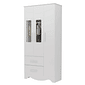 Guarda-Roupa Infantil 3 Portas em MDF Moveis Peroba Popy Branco Brilho