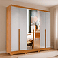 Guarda Roupa Casal Master 240 6 Portas, com Espelho, 100% MDF cor Nature/Off White - Bianchi  Guarda Roupa Casal Master 240 6 Portas, com Espelho, 100% MDF cor Nature/Off White - Bianchi