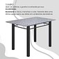 Mesa com 4 Cadeiras Tubular Tampo Granito 115x75 Bahia Preto Martelado - Serra Tubos