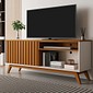 Rack Buriti Ripado para TV até 65 Polegadas 2 Portas Giga Móveis Off White/Nature 160cm Rack Buriti Ripado para TV até 65 Polegadas 2 Portas Giga Móveis Off White/Nature 160cm