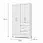 Guarda-roupa Solteiro Sobral 4 Portas 4 Gavetas com Chave Moval - Branco