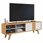 Rack para Sala Retrô TV 75 Polegadas em MDF Permobili Paraty Nature/Off White Rack para Sala Retrô TV 75 Polegadas em MDF Permobili Paraty Nature/Off White