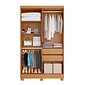 Guarda-Roupa Solteiro 100% MDF 4 Portas Sergipe Nature/Off White - Bianchi Guarda-Roupa Solteiro 100% MDF 4 Portas Sergipe Nature/Off White - Bianchi