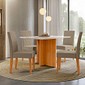 Mesa Helo Nova 120x90 com Vidro para 4 Lugares Freijo Off/Bege Poliman