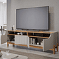 Rack para Sala TV até 65 Polegadas Moema em MDF Off White/ Nature - Permobili 