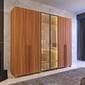 Guarda Roupa 6 Portas Modernita Reflecta com LED Duplex Casal Bom Pastor - Nogal