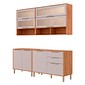 Cozinha Esplêndida Cristal 4 Módulos 100% MDF MGM Móveis - Cinamomo/Of White