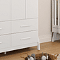 Guarda-Roupa Infantil 100% MDF 4 Portas Moveis Peroba Guti Branco Guarda-Roupa Infantil 100% MDF 4 Portas Moveis Peroba Guti Branco