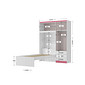 Guarda-Roupa Solteiro Com Cama 4 Portas MX Móveis Lisboa Branco/Rosa-Flex Guarda-Roupa Solteiro Com Cama 4 Portas MX Móveis Lisboa Branco/Rosa-Flex