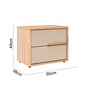 Mesa de Cabeceira 2G Robel Concept Pux Perfil Hanover/Fendi Liso 60cm - Hanover/Fendi