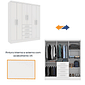 Guarda-Roupa Casal com Espelho, 6 Portas Tcil Móveis Arizona Branco Guarda-Roupa Casal com Espelho, 6 Portas Tcil Móveis Arizona Branco