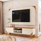 Combo Painel Duna 1.82 Suspensão + Rack Bancada para TV até 65 Polegadas - Cinamomo/Off White
