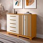 Cômoda Bella 100% MDF 5 Gavetas com Sapateira ACP - Cinamomo/Off White