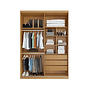Guarda-Roupa Casal Com Espelho 2 Portas de Correr 100% MDF Veneza Naturall/Off White - Bianchi Guarda-Roupa Casal Com Espelho 2 Portas de Correr 100% MDF Veneza Naturall/Off White - Bianchi