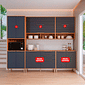 Cozinha Esplendida 3 Módulos 100% MDF Cinamomo/Titanio - MGM Móveis