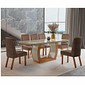 Conjunto Mesa Vigor 180x90 Luxo com 6 cadeiras Noce com Off White - Bom Pastor Conjunto Mesa Vigor 180x90 Luxo com 6 cadeiras Noce com Off White - Bom Pastor