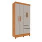 Guarda-Roupa Solteiro 4 Portas 2 Gavetas Oregon Cinamomo/Off White com Pés - Tcil Móveis Guarda-Roupa Solteiro 4 Portas 2 Gavetas Oregon Cinamomo/Off White com Pés - Tcil Móveis