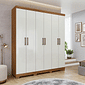 Guarda-Roupa Casal Em MDF 6 Portas Panan Milena Cinamomo/Off White Guarda-Roupa Casal Em MDF 6 Portas Panan Milena Cinamomo/Off White