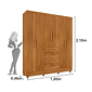 Guarda-Roupa Casal 6 Portas Tcil Móveis Arizona Cinamomo Guarda-Roupa Casal 6 Portas Tcil Móveis Arizona Cinamomo