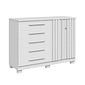 Cômoda Bella 100% MDF 5 Gavetas com Sapateira ACP - Branco