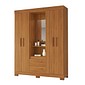 Guarda-roupa Solteiro NT6055 com Espelho 4 Portas Notável - Freijo