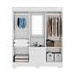 Guarda-Roupa Solteiro Capelinha com Espelho Isabely Branco - Acp Móveis Guarda-Roupa Solteiro Capelinha com Espelho Isabely Branco - Acp Móveis