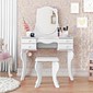 Penteadeira Princesa Patrimar com Espelho e 4 Gavetas - Branco Penteadeira Princesa Patrimar com Espelho e 4 Gavetas - Branco
