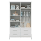 Guarda-Roupa Infantil 100% MDF 4 Portas Moveis Peroba Guti Branco Guarda-Roupa Infantil 100% MDF 4 Portas Moveis Peroba Guti Branco