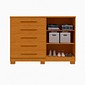 Cômoda Bella 5 Gavetas 2 Portas 136cm MDF com Rodízios - Cinamomo