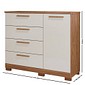 Cômoda Malu Panan 4 Gavetas e 1 Porta 100% MDF– Cinamomo/Off White Cômoda Malu Panan 4 Gavetas e 1 Porta 100% MDF– Cinamomo/Off White