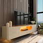 Rack Nobre 210 RK LD Pés Vidro TV 85 Polegadas Off White Gelius