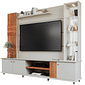 Estante Home para Sala em MDF Riviera TV até 60 Polegadas - Off White/Cinamomo - Permóbili Estante Home para Sala em MDF Riviera TV até 60 Polegadas - Off White/Cinamomo - Permóbili