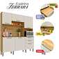 Armário de Cozinha Kit 6 Portas 2 Gavetas Ferrara Kits Paraná Freijo/Soft