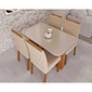 Conjunto de Mesa de Jantar Cimol Louise 130cm com 4 Cadeiras Paola Wood - Cinamomo e Off White Conjunto de Mesa de Jantar Cimol Louise 130cm com 4 Cadeiras Paola Wood - Cinamomo e Off White